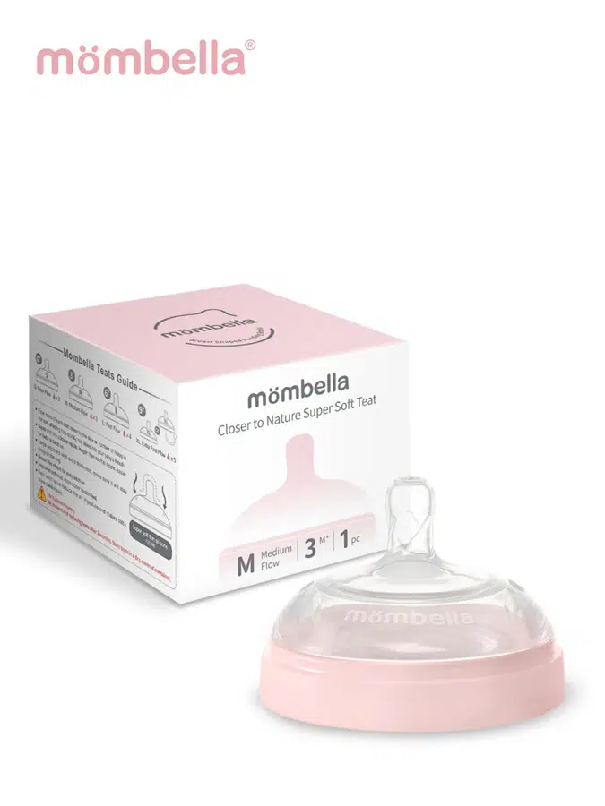 Соска Mombella для широкой бутылочки Wide Neck размер M розовая 01854