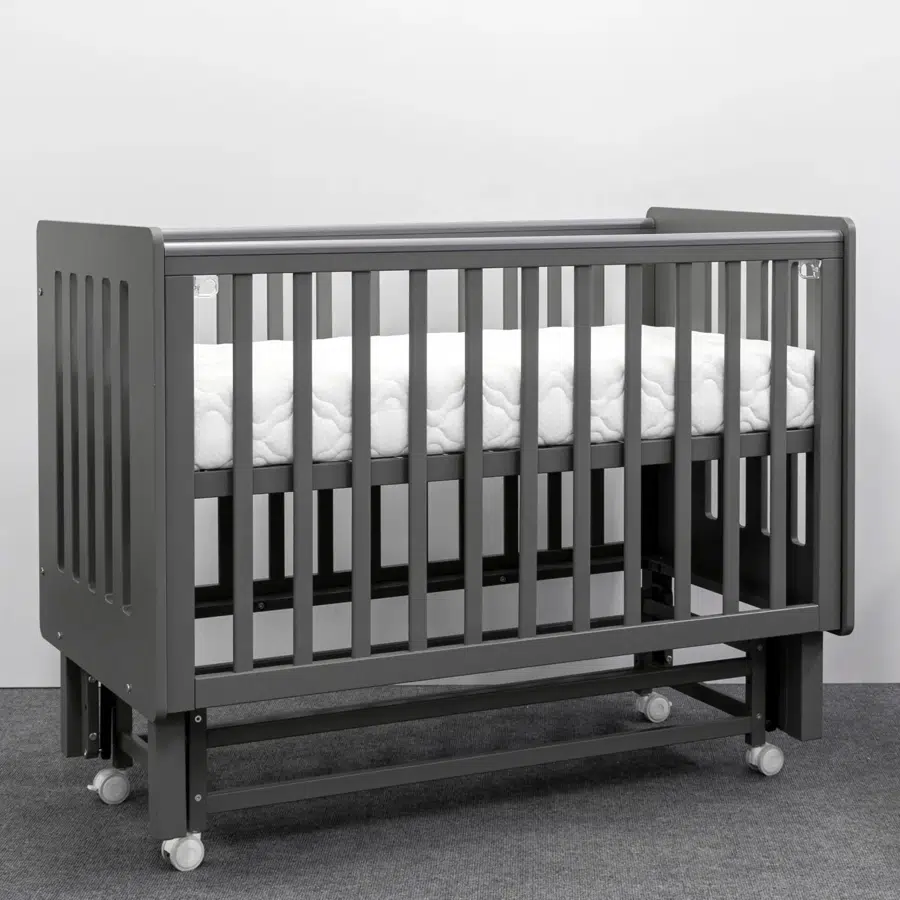 Кровать ANTEMI Mari 120х60 графит НИК 14г + Маятник графит НИК 15г