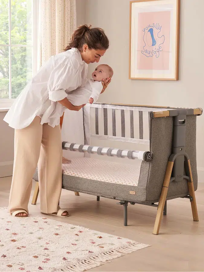 Кровать-трансформер приставная Tutti Bambini CoZee XL 120*60 см Дуб/Серый (Oak/Charcoal) 211209/3590